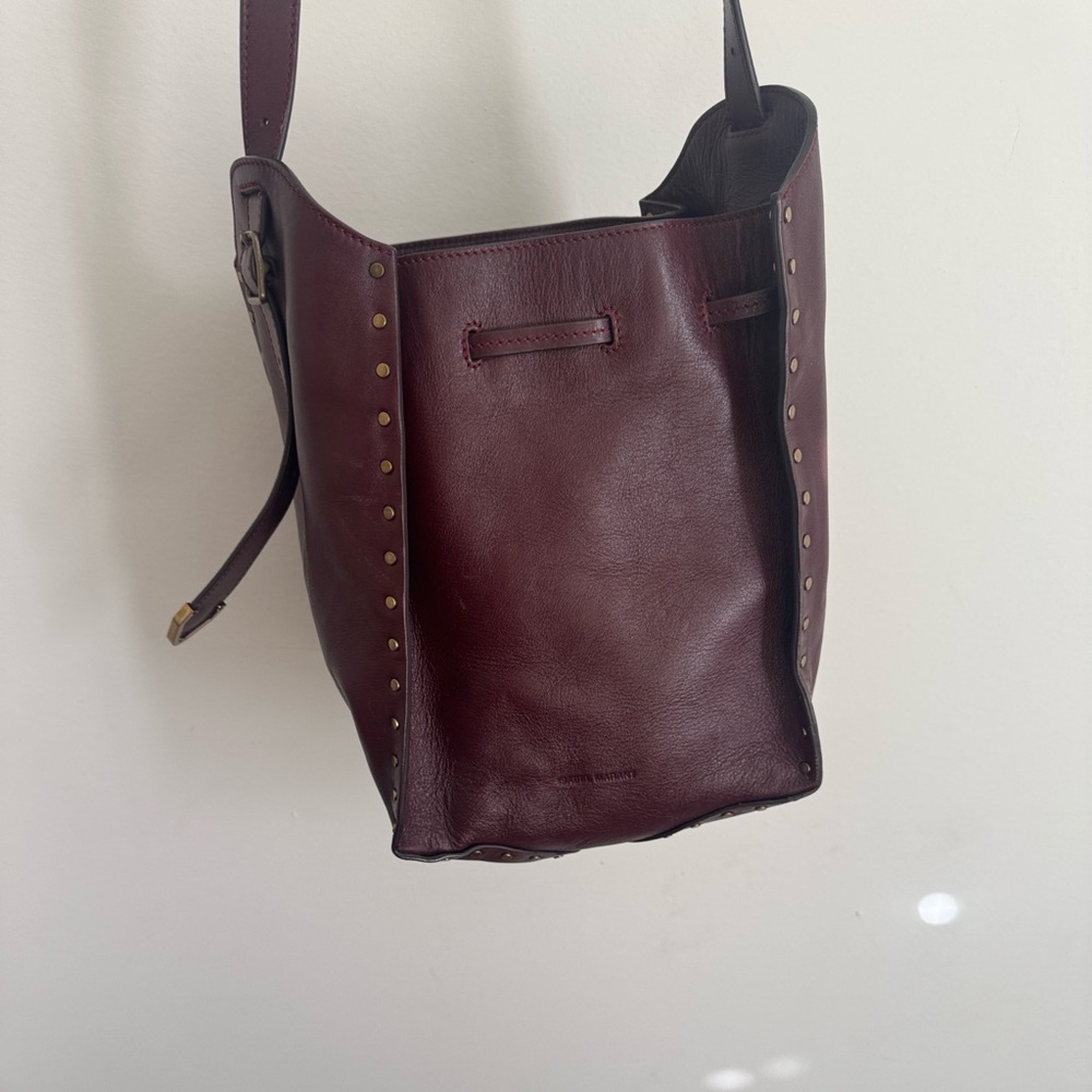 Isabel Marant Burgundy Studded Leather Bag - Picture 9 of 10